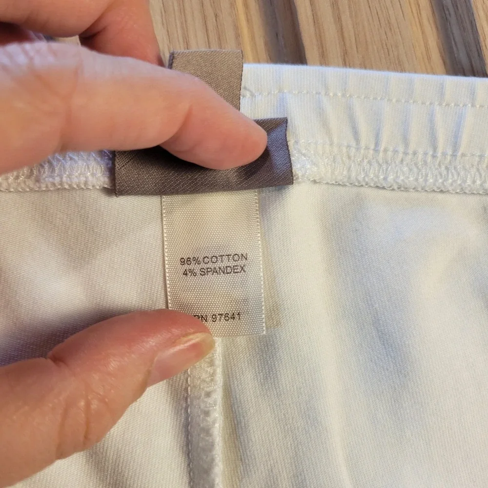 J. Jill Womens XL White Cotton Spandex Stretch Leggings Knit Pants 04-6513